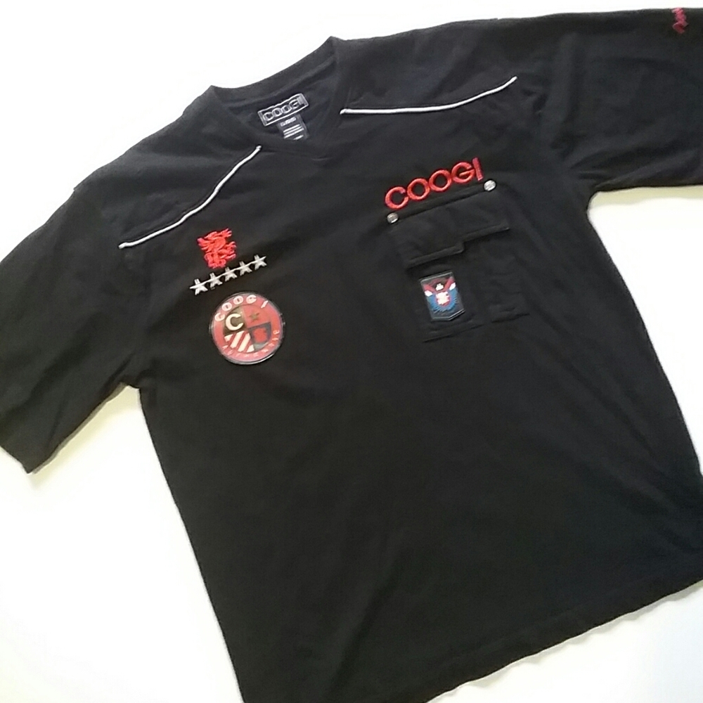 Coogi Men's Short Sleeve Black Tee SZ Large